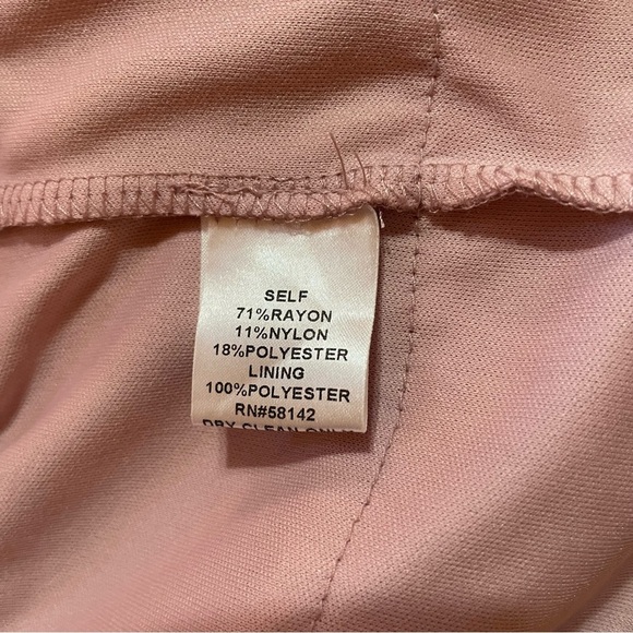 London Times Pink Sheath Dress‎ with Ruched V-Neck - Picture 9 of 9